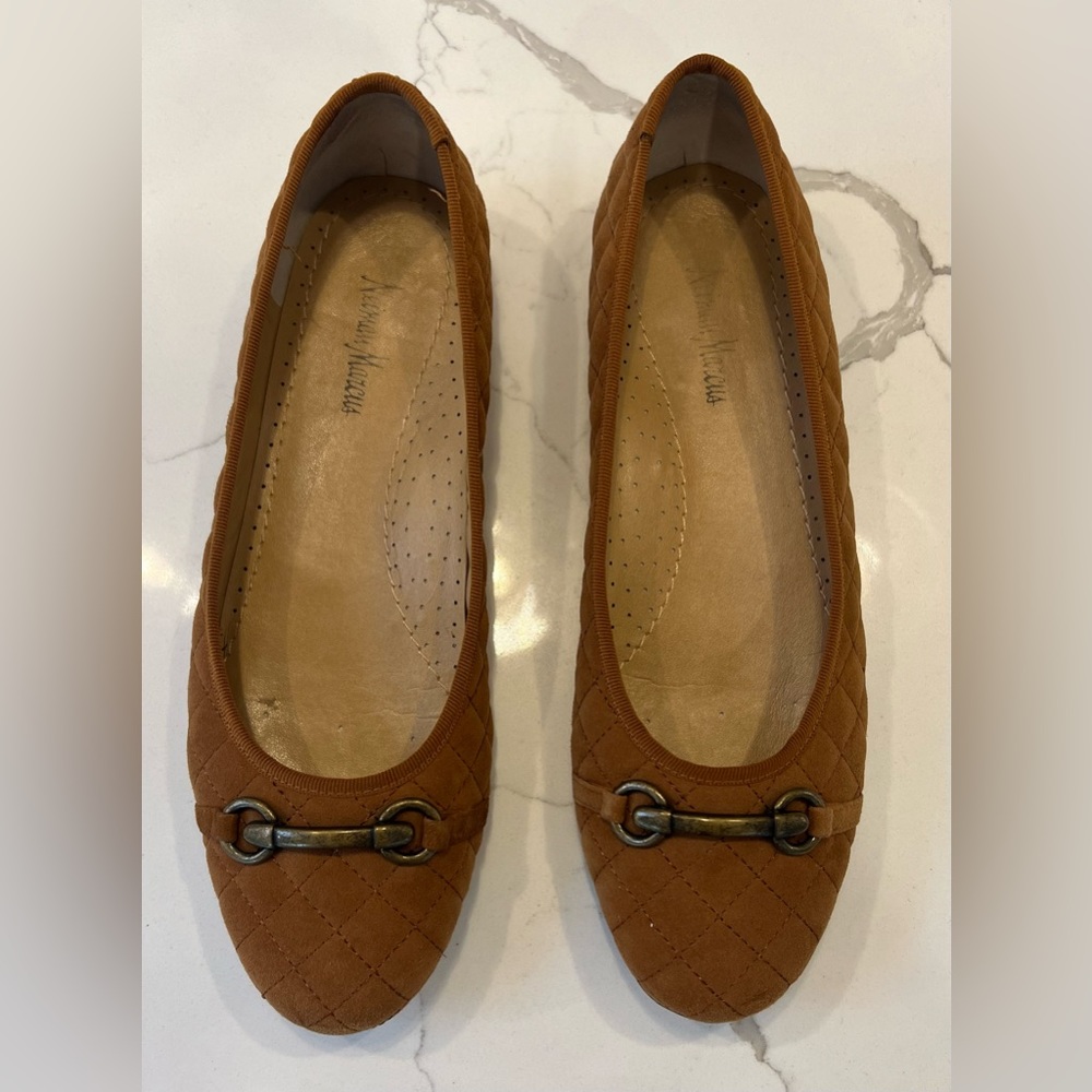 Neiman Marcus Brown Suede Flats (10)
